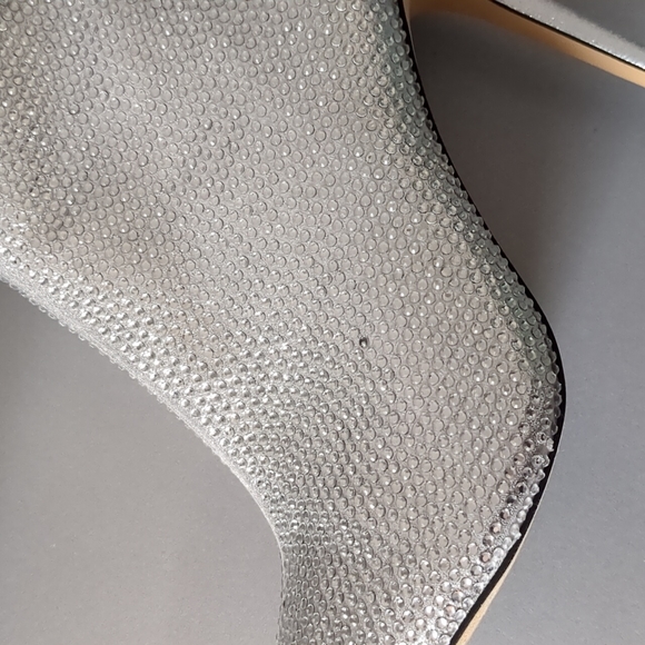 BP Athena High Heeled Rhinestone Boots, Silver, 8.5 - Picture 13 of 13